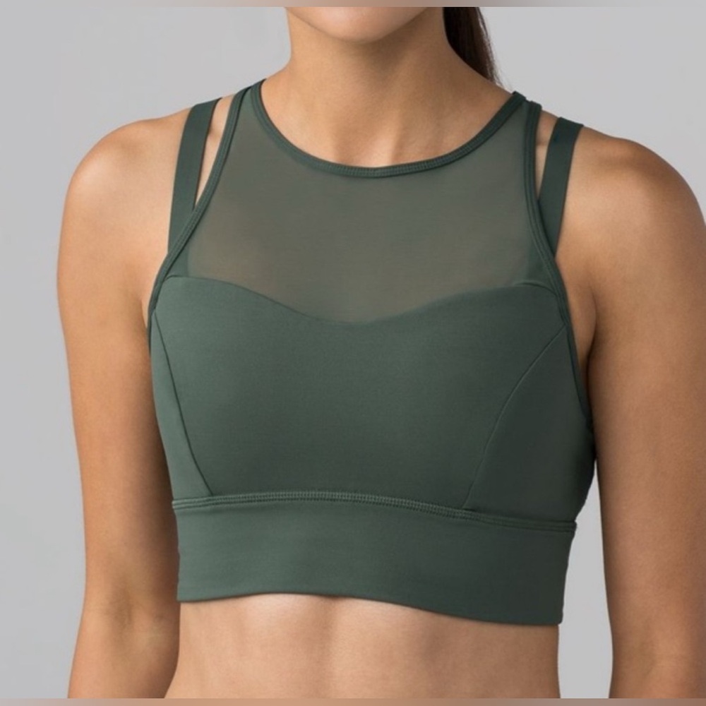 Lululemon Sun Setter Athletic Bra Dark Forest Size 2 EUC